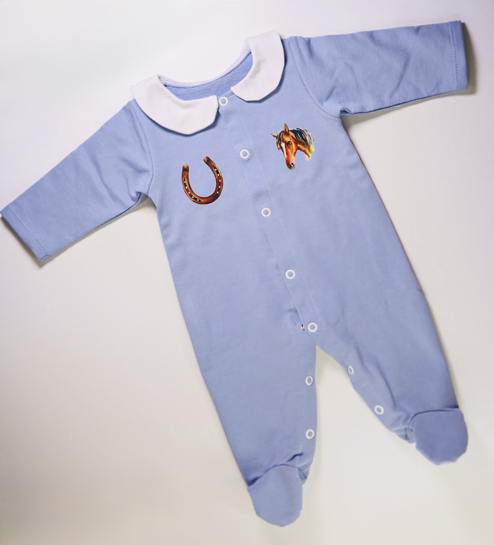 Śpiochy bawełna organiczna niebieskie